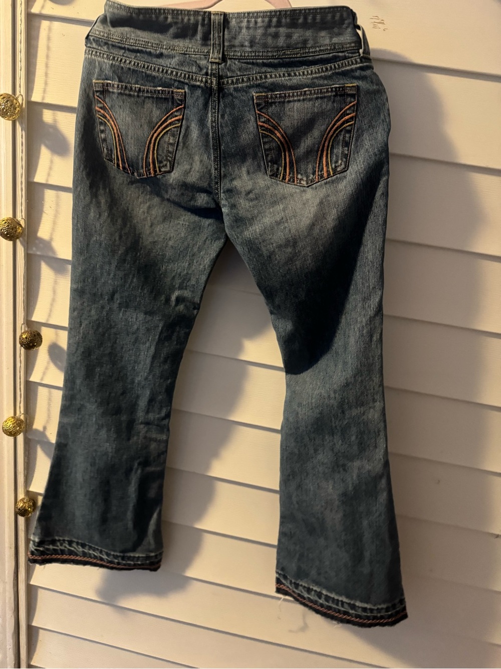 Jeans vintage Hollister Size 1. Bell bottoms embroidered bottom button fly Y2K